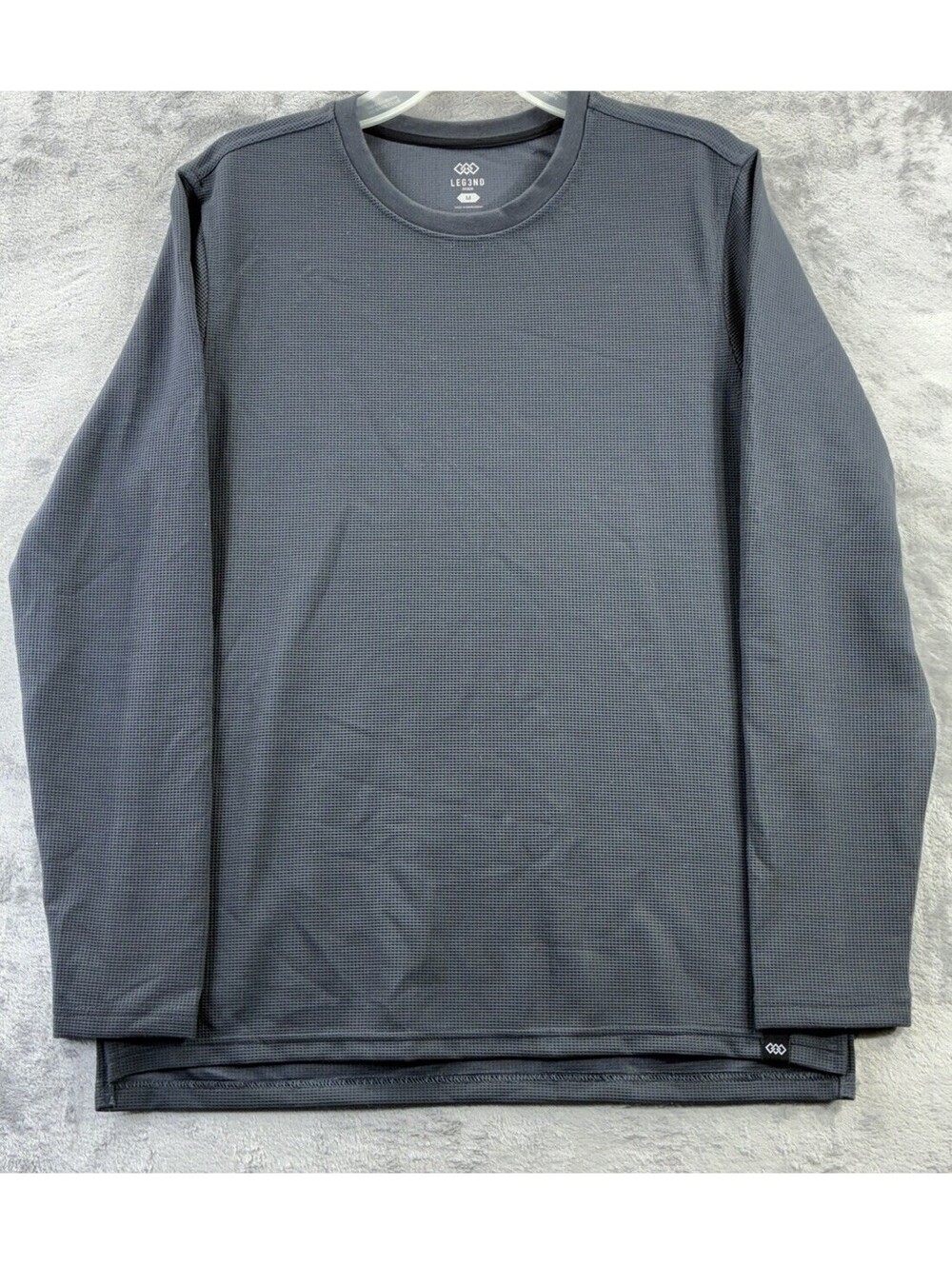 LEG3ND Outdoor Men’s Med. Gray Thermal Waffle Grid Long Sleeve Base Layer Shirt